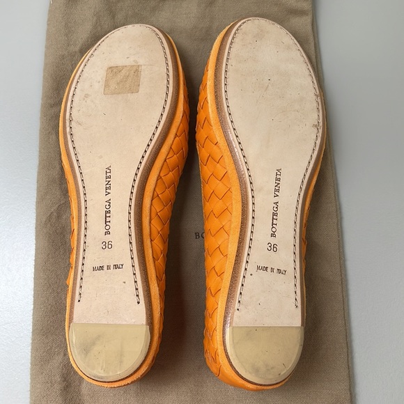 Auth BOTTEGA VENETA intrecciato orange slippers shoes leather - Picture 5 of 5